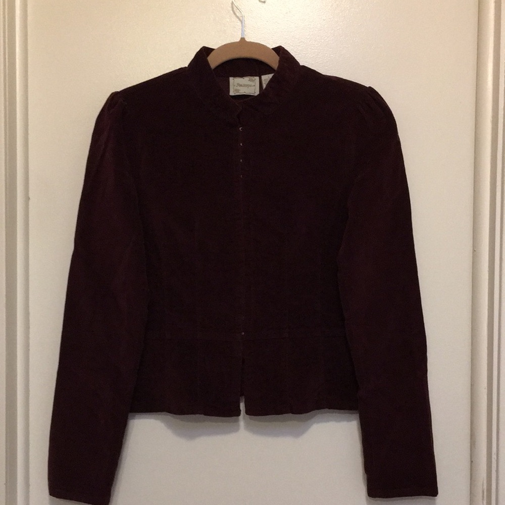 Periscope, size large, 100% cotton purple velvet/velour jacket